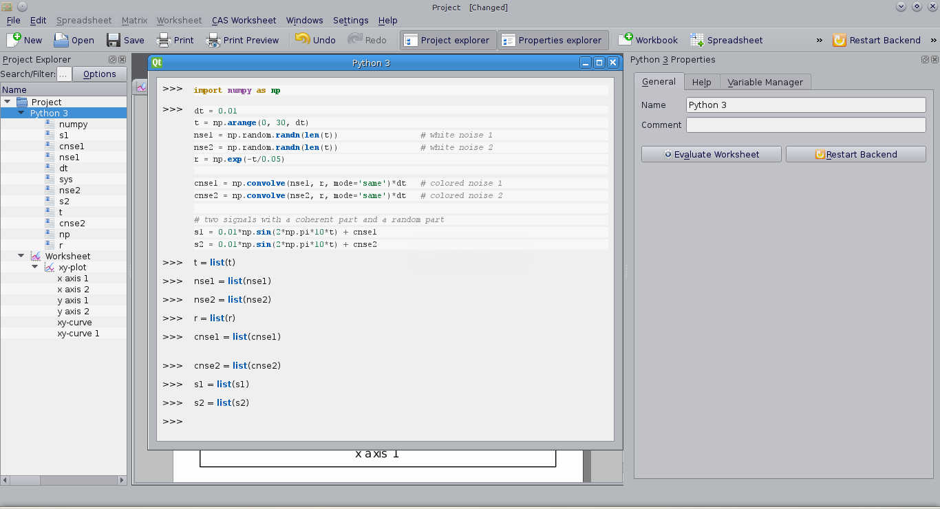 The final script written in LabPlot